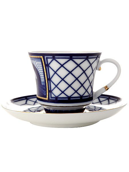 Чашка с блюдцем «Эрмитажный мост», форма «Банкетная», Императорский фарфор