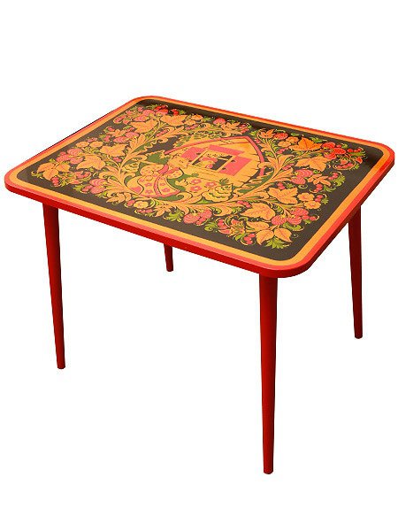 Детская мебель Хохлома — стол малый с художественной росписью «Детство», арт. 72100000000