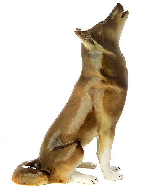 Скульптура «Волк сидящий», Императорский фарфоровый завод