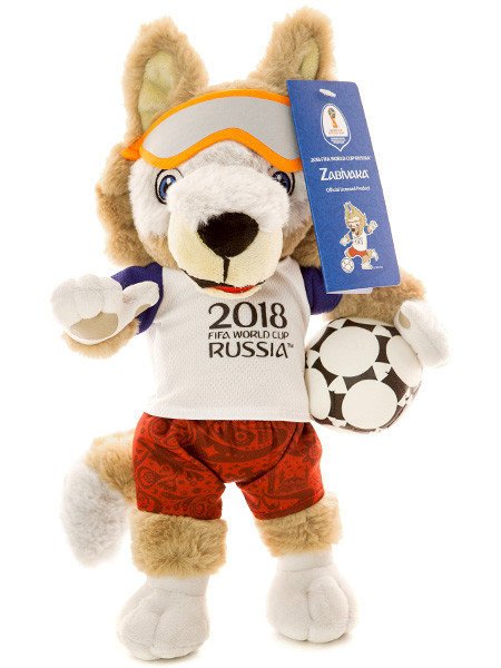 Волк Забивака мягкая игрушка-талисман Чемпионата мира по футболу, высота 21 см