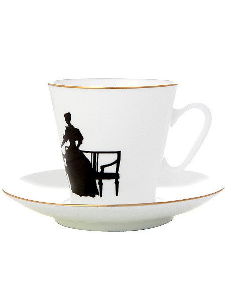 Кофейная чашка с блюдцем «Вдвоем», «Черный кофе», Императорский фарфор
