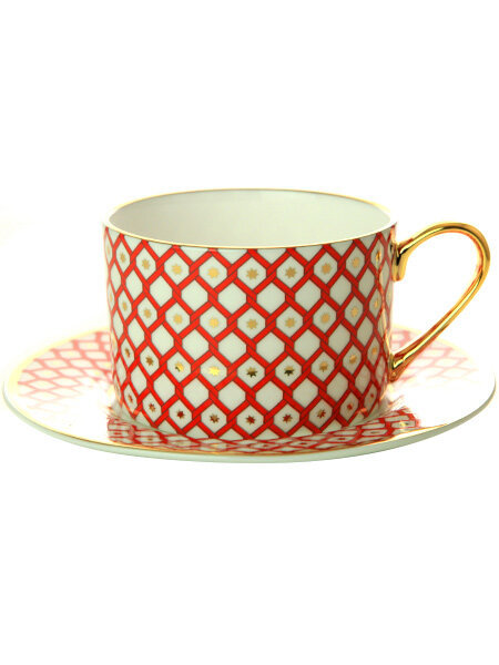 Чашка с блюдцем чайная форма Идиллия рисунок Скарлетт № 1 Императорский фарфоровый завод