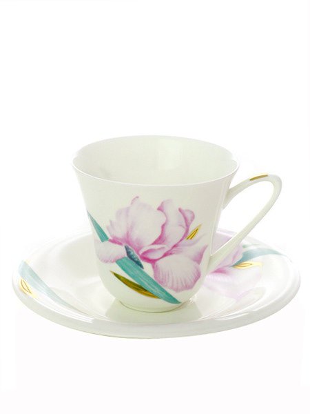 Чайная чашка с блюдцем «Ирис», форма «Сад», Императорский фарфор